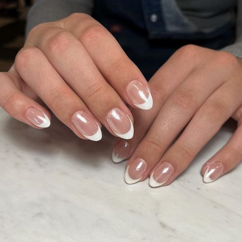 Chrome Frenchies Nails, Chrome Frenchies, Ella Woodward, Tip Nails, I Love A, French Tip Nails, Chrome Nails, Nail Tech, Short Nails