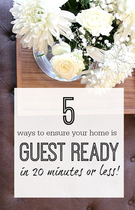 Tips to get your home guest ready in 20 minutes or less. Quick tip to get your home ready for guests - clean and tidy enough! Home Organisation Tips, Deep Cleaning Checklist, Guest Bedroom Decor, Spring Cleaning Checklist, Spring Cleaning Hacks, Small Bathroom Makeover, Organic Cleaning Products, Diy Furniture Easy, Household Chores