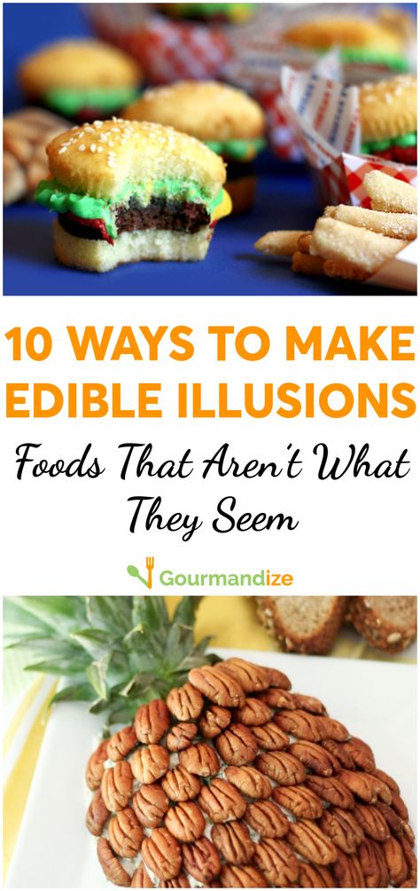 Taking your food skills to a new level, these 10 edible illusions recipes are not what they seem! #beautifulfood #centerpiece #edibleillusions #funfood #hosting #entertaining Dessert That Looks Like Other Food, Desserts That Look Like Other Things, Food That Looks Like Other Food, Food That Looks Like Something Else, Cake That Looks Like Food Realistic, Illusion Cakes Ideas, Cake That Looks Like Food, Cake Imposters, Food Illusion