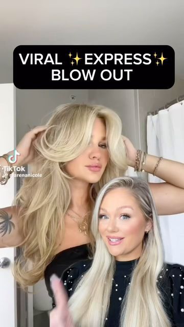 KELLY STRACK on Instagram: "Viral express blowout ✨💁🏼‍♀️ Original video @marenanicole #reels #reel #makeup #beauty #bestmakeup #makeuptutorial #makeupvideos #beautyvideos #makeupreels #beautyreels #makeuphacks #blowout #hair #hairtutorial #blowouttutorial" High Volume Blowout, Quick Blowout Hair, Blowout Middle Part, Blowout Curls Long Hair, How To Do A Blowout, Easy Blowout At Home, How To Do A Blowout On Yourself, Fake Blowout, How To Blowout Hair