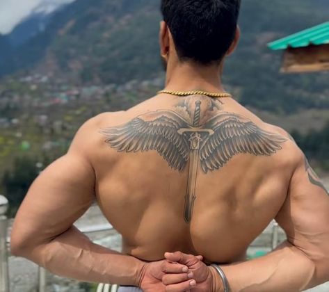 Back Neck Wings Tattoo Men, Back Wing Tattoos Men, Back And Shoulder Tattoo For Men, Shoulder Wings Tattoo Men, Back Tattoo Men Wings, Wings Tattoo Back Men, Men Upper Back Tattoo, Tattoo Ideas For Men Back Shoulder, Dove Tattoo Chest