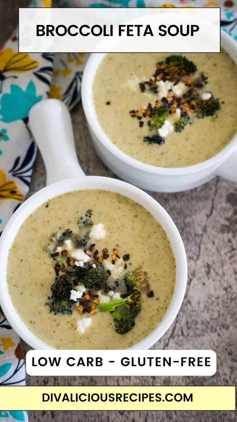 Broccoli Feta Soup Broccoli Feta Soup, Low Calorie Broccoli Cheese Soup, Feta Soup, Broccoli Feta, Parmesan Soup, Baking With Coconut Flour, Broccoli Soup Recipes, Creamy Broccoli, Quick And Easy Soup