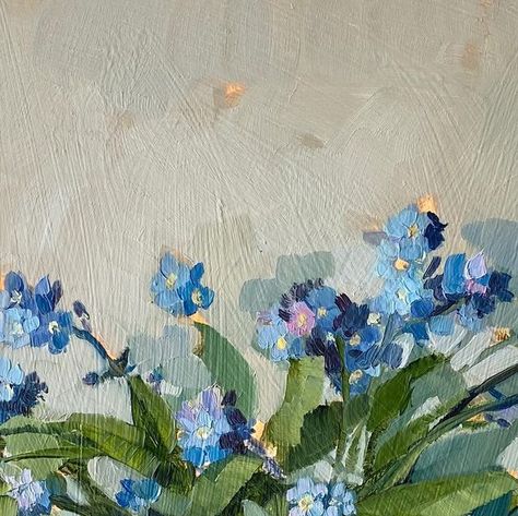 Anne-Marie Butlin on Instagram: "Little Forget-me-Nots currently in the summer show at Cambridge Contemporary Art. @cca_gallery #ccagallery #cambridge #cambridgeartgallery #artgallerycambridge #forgetmenot #forgetmenots #stilllifeflowers #blueflower #blueshadow #blueshades #blue #littlepainting #smallpainting #smallpaintings #littlepaintings #summershow #summerexhibition #summerart #summerflorals #springflower #gardenflower #flowersfromthegarden #flowersinavase #flowerarranging" Forget Me Not Flowers Painting, Forget Me Not Flowers, Still Life Flowers, Forget Me Nots, Anne Marie, Different Flowers, Small Paintings, Summer Art, Summer Floral