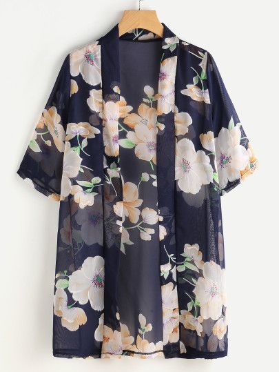 Random Florals Chiffon Kimono Kimono Online, Kimono Outfits, Diy Kimono, Mode Kimono, Casual Kimono, Chiffon Kimono, Personal Aesthetic, Kurti Designs Party Wear, Stil Inspiration