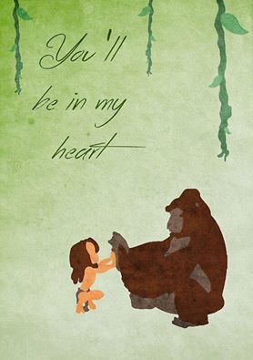 You'll be in my Heart Lock Screen • Phone Wallpaper {Tarzan} Tattoo Disney Quotes, You'll Be In My Heart, Dancing Quotes, Tarzan Disney, Mother's Day Design, Tattoo Disney, Deco Disney, Quotes Heart, Super Tattoo