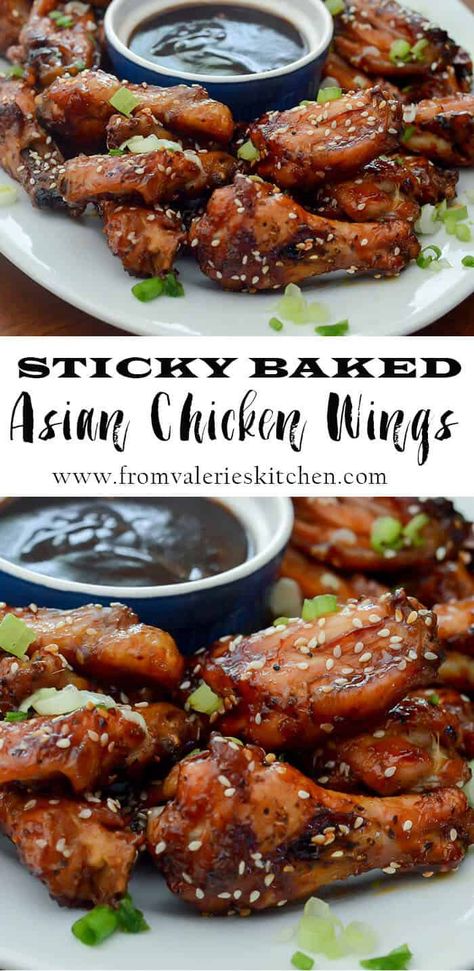 Baked Asian Chicken Wings, Marion Gasby, Baking Chicken Wings, Chinese Chicken Wings Recipe, Chicken Wings Sauce, Chicken Drummettes, Asian Wings, Wings Sauce, Asian Chicken Wings