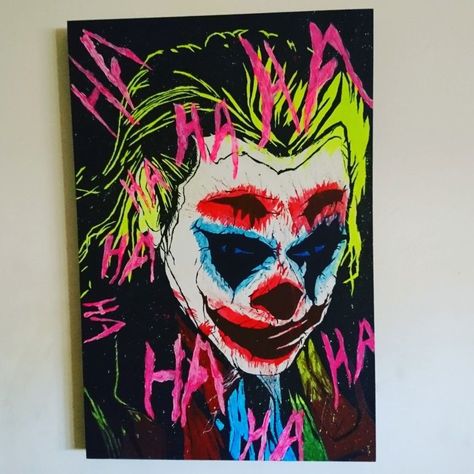 Joker Painting Ideas On Canvas, Joker Painting Acrylics, Joker Painting Easy, The Joker Artwork, The Joker Painting, Joker Pop Art, The Joker 2019, Joker Painting, Joker Smile