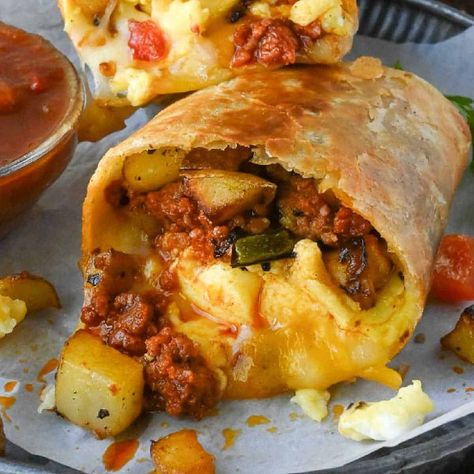 Chorizo Breakfast Burrito The Best Breakfast Burritos, Chorizo Egg Tacos, Authentic Breakfast Burritos, Chorizo Breakfast Enchiladas, Breakfast Ideas Chorizo, Beef Chorizo Recipes Breakfast, Spicy Breakfast Burritos, Chorizo Gravy And Biscuits, Chorizo Scrambled Eggs