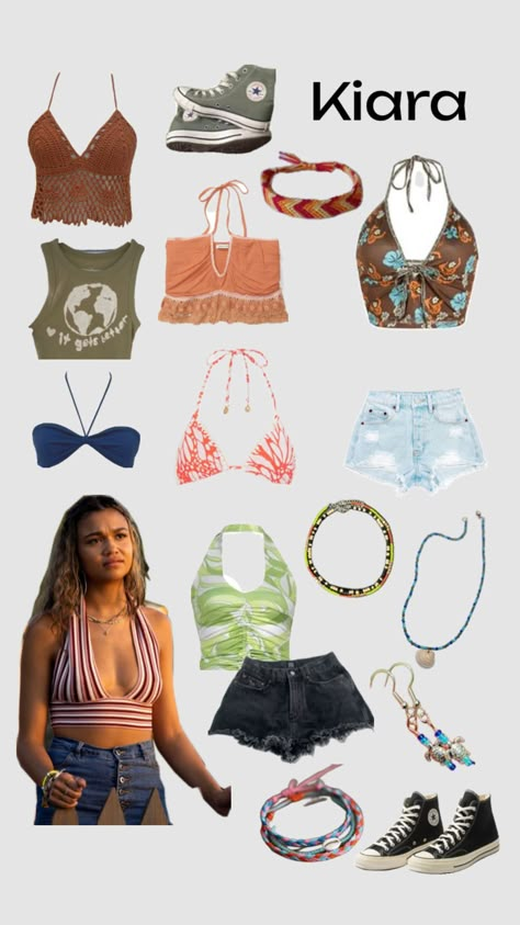 Kiara carrera outer banks outfit inspo #kiaracarrera #obx #outfitboard Kiara Carrera Outer Banks, Pogue Outfits, Outfits Outer Banks, Sarah Cameron Outfits, Kiara Outer Banks Style, Pogue Life Outfits, Outer Banks Summer, Outer Banks Aesthetic Outfits, Kiara Outer Banks