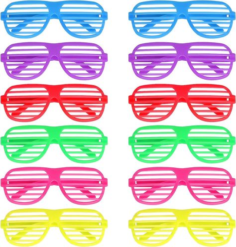 12pcs Neon Shutter Shades Sunglasses BOZILY Novelty Neon Glasses 80s Party 80s 12pcs Neon Shutter Shades Sunglasses BOZILY Novelty Neon Glasses 80s Party 80s Neon Glasses, Shutter Glasses, Birthday Party Treat Bags, 80's Theme, Neon Sunglasses, Shutter Shades, 80s Glasses, Shades Glasses, End Of Year Party