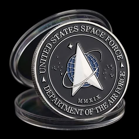 PRICES MAY VARY. Challenge Coin dimension: 1.57 inches in diameter and 0.12 inches thickness. Coin shows the Space Force logo on one side and the Space Challenge coin is 3D engraved with high relief and exquisite details. The coin comes encapsulated in a clear protective case to avoid oxidation. Great addition to your collection,It is an awesome gift for your friends or those who are fond of collecting coins! Space Force Logo, Us Space Force, United States Space Force, Smile Icon, Space Force, Coin Design, Commemorative Coins, Challenge Coins, Coin Pendant