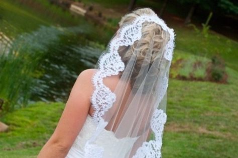 mantilla Mantilla Wedding Veil, Mantilla Veil Wedding, Lace Mantilla Veil, Lace Veils Bridal, Lace Mantilla, Ivory Veil, White Veil, Mantilla Veil, Short Veil