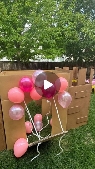 Papermade Party Co on Instagram: "If Baby wants a princess castle, Baby gets a princess castle. This served as the perfect addition to her princess themed birthday party yesterday. Kids loved it and it was virtually free. -all it cost was a few hours and a little creative energy. See what else we’re putting our efforts toward for making your event customized through the link in bio or DM with questions!  #crafting #party #decor #paper #papermade #maker #papercraft #papercrafting #toddlerparty #babyparty #baby #toddler #customdesign #shopsmall #femaleownedbusiness #disney #kidparty #boyparty #girlparty #disneyprincess #princess #princessparty #cardboard #DIY" Princess Castle Decorations Party, Castle Theme Decor, Princess Party Craft Ideas, Princess Park Party, Royalty Birthday Party, Diy Princess Decorations, Diy Castle Cardboard, Castle Birthday Party Ideas, Princess Theme Birthday Party Decoration