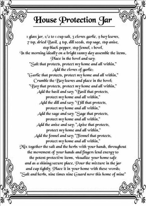 House Protection Jar – Free Printable Spell Page – Witches Of The Craft® House Warding Spell, Secular Witchcraft, Protection Jar, House Protection, Spells For Beginners, Protection Spell, Under Your Spell, Spell Jar, Magick Spells