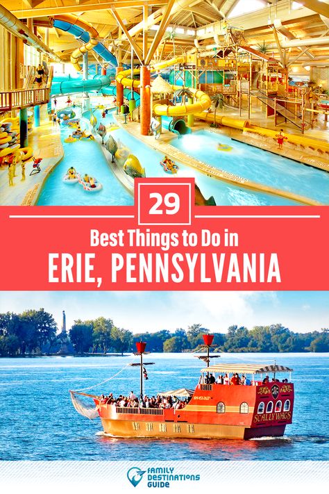 Want to see the most incredible things to do in Erie, PA? We’re FamilyDestinationsGuide, and we’re here to help: From unique activities to the coolest spots to check out, discover the BEST things to do in Erie, Pennsylvania - so you get memories that last a lifetime! #erie #eriethingstodo #erieactivities #erieplacestogo Indoor Water Parks, Erie Pennsylvania, Pennsylvania Travel, Indoor Waterpark, Zip Line, Erie Pa, Water Parks, Kids Vacation, Family Destinations