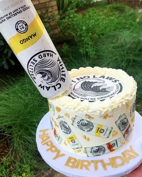 White Claw Birthday Ideas, White Claw Cakes, Skittles Cake, 50th Birthday Themes, Cake Tower, White Claw, Woman Hairstyles, Birthday Money, Turning 30