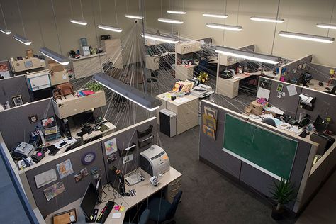 Nike Office, Conceptual Sculpture, Cubicle Office, Office Cube, Office Cubicles, Street Installation, Dark Castle, Diy Flower Crown, Corporate Office Design