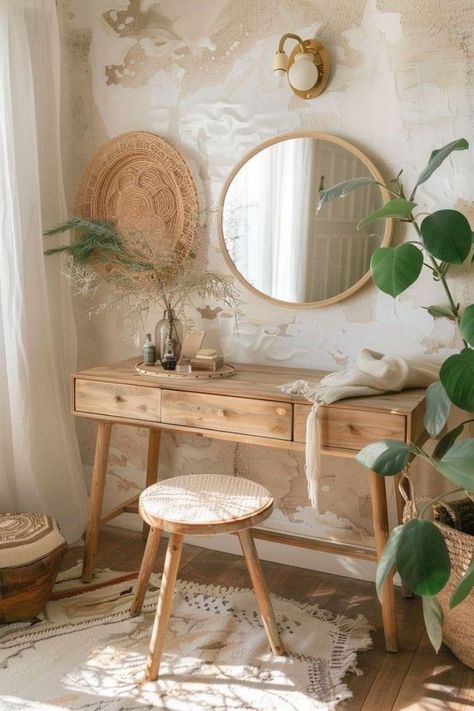 Dream Boho Bedroom, Bedroom Vanity Ideas, Boho Vanity, Modern Boho Bedroom, Western Bedroom Decor, Dream Bedroom Inspiration, Cozy Living Room Design, Bedroom Ideas Inspiration, Western Bedroom