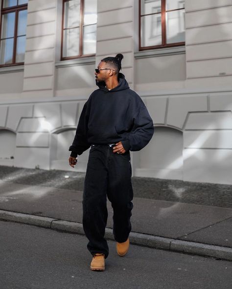 Black Timbs Outfit, Timbs Outfit Men, Timberlands Outfit, Timbs Outfits, Timberland Outfit, Black Workwear, Skate Jeans, Boots Aesthetic, Timberland Boots Outfit Mens