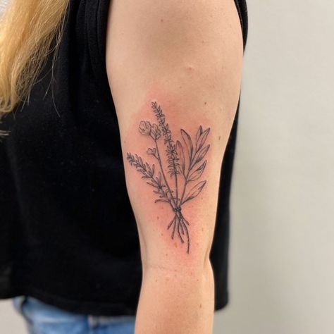 it’s only been a week + i miss tattooing so dang much ! • here’s a sweet one from the good ol days • parsley sage rosemary + thyme for… Rosemary Bundle Tattoo, Sage And Lavender Tattoo, Rosemary And Thyme Tattoo, Parsley Sage Rosemary And Thyme Tattoo, Sage Flower Tattoo, Sage Leaf Tattoo, Sage Tattoo Flower, Parsley Tattoo, Sage Bundle Tattoo