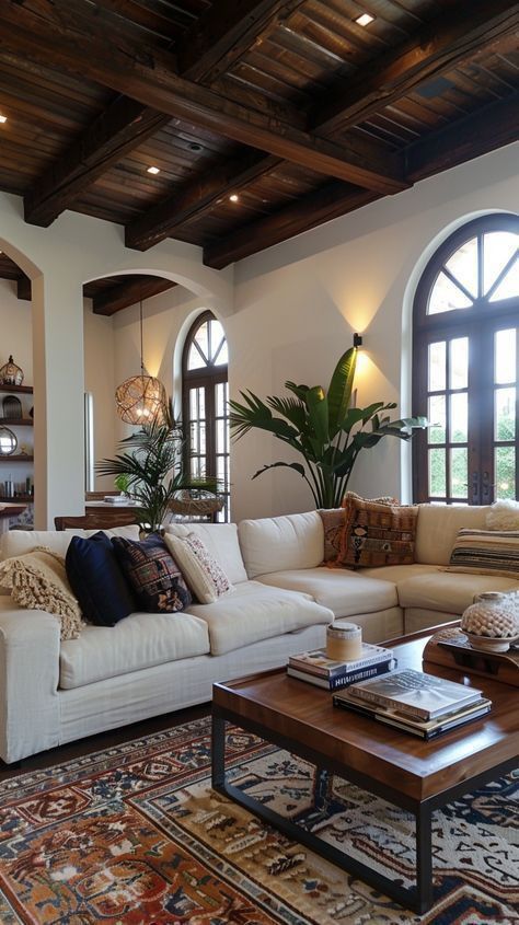 Hacienda Living Room, Hacienda Style Homes Interiors, Hacienda Interior, Hacienda Interior Design, Spanish Style Living Room, Mexican Living Room, Spanish Living Room, Spanish Style Home Interior, Interior Design 2024