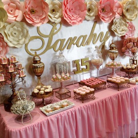 Quinceañera Quinceañera Party Ideas | Photo 1 of 14 Wedding Food Table, Quince Decor, 15th Birthday Party Ideas, Quinceanera Planning, Quince Decorations, Decoration Evenementielle, Quinceanera Decorations, Quinceanera Themes, Sweet 16 Birthday Party