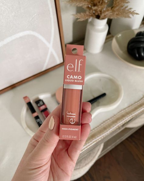 e.l.f. cosmetics Camo Liquid Blush Review - Affordable by Amanda Elf Camo Blush, Elf Beauty, Elf Blush, Blush Liquid, Pale Skin Makeup, Fair Skin Makeup, It Cosmetics Cc Cream, Viral Makeup, Cosmetics Products