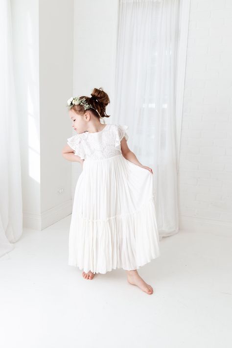 Cream flower girl dress