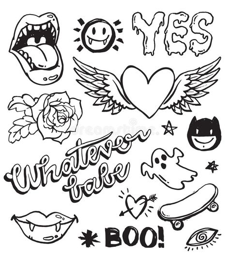 Tato Grunge, Grunge Doodles, Tato Flash, Tato Henna, Art Flash, Grunge Tattoo, Trippy Drawings, Flash Tattoo Designs, Doodle Tattoo