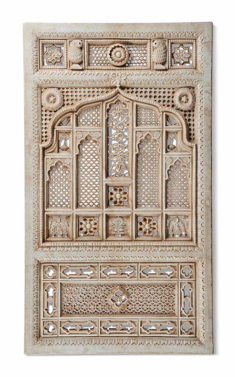 Indian Window Design, Architectural Panel, Timber Wall Panels, Animals With Horns, Mural Art Design, Jaali Design, Mughal Art Paintings, India Architecture, Ancient Indian Architecture