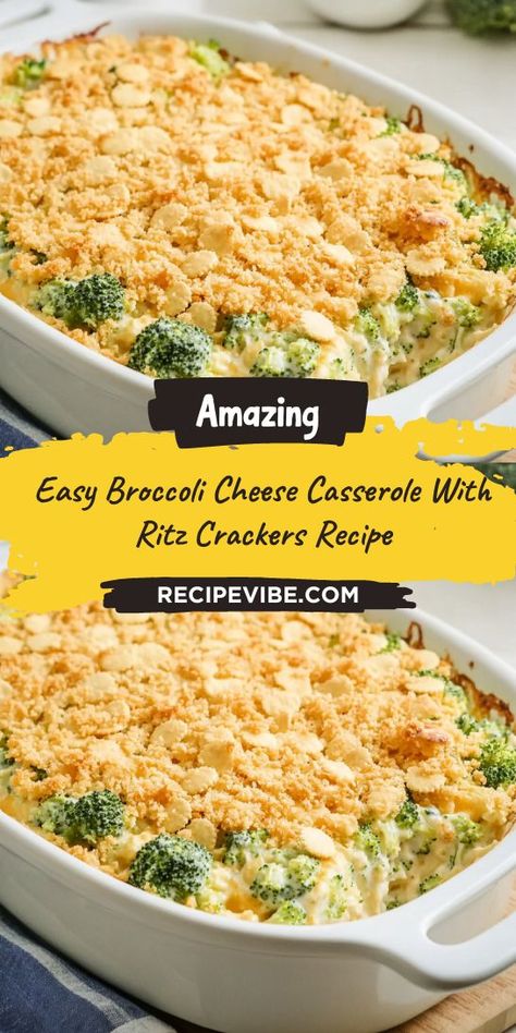 Want to impress your family with a delicious and simple side for Christmas dinner? This Easy Broccoli Cheese Casserole with Ritz Crackers combines creamy cheese and crispy crackers for a perfect blend of flavors. Don't forget to save this recipe for a tasty addition to your holiday menu! Broccoli Casserole With Ritz Crackers, Easy Broccoli Cheese Casserole, Casserole With Ritz Crackers, Broccoli Cheese Casserole Easy, Easy Broccoli Casserole, Broccoli Cheese Casserole Recipe, Broccoli Recipes Side Dish, Ritz Cracker Recipes, Cheap Meal Plans