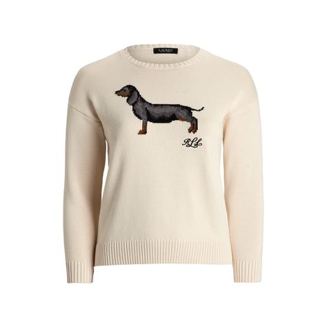 Intarsia-Knit Dachshund Cotton Sweater Ralph Lauren Dachshund Sweater, Pinterest Wishlist, Dachshund Stuff, Dachshund Sweater, Wardrobe Planner, Dachshund Clothes, Digital Wardrobe, Dream Items, Christmas Crewneck Sweatshirt