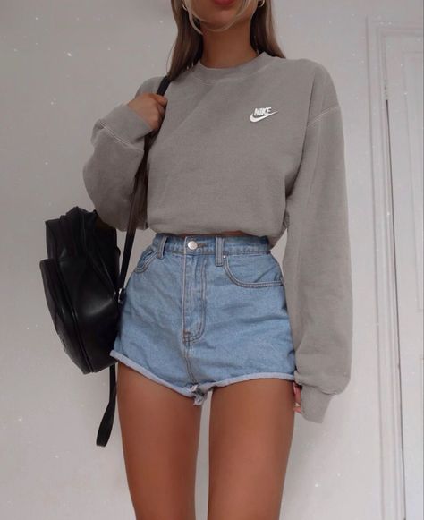 Nike Sweatshirt, Tomboy Style Outfits, Trendy Summer Outfits, Causual Outfits, Pinterest Outfits, Swaggy Outfits, Moda Vintage, Tomboy Fashion, 가을 패션