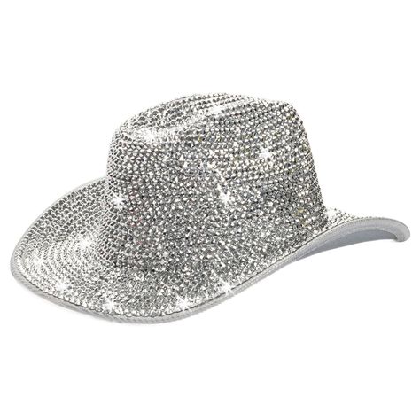 PRICES MAY VARY. ✧【Material】: Crafted from premium polyester material with neon holographic properties, these cowboy hats feature a unique metallic taste. The combination of holographic material and rhinestone diamond embellishments creates a stunning visual appeal. ✧【Size and Fit】: With a circumference of 56-58cm and a brim width of 7.5cm, these rhinestone diamond cowboy hats are designed to comfortably fit most adults, including women, teens, and older kids. The one-size-fits-all approach ensu Sparkle Cowgirl Hat, Diy Bedazzled Cowboy Hat, Rhinestone Cowboy Costume, Cowboy Disco Bachelorette Party, Rhinestone Cowgirl Outfits, Glitter Cowgirl Hat, Disco Cowboy Hat, Glitter Cowgirl, Disco Parties