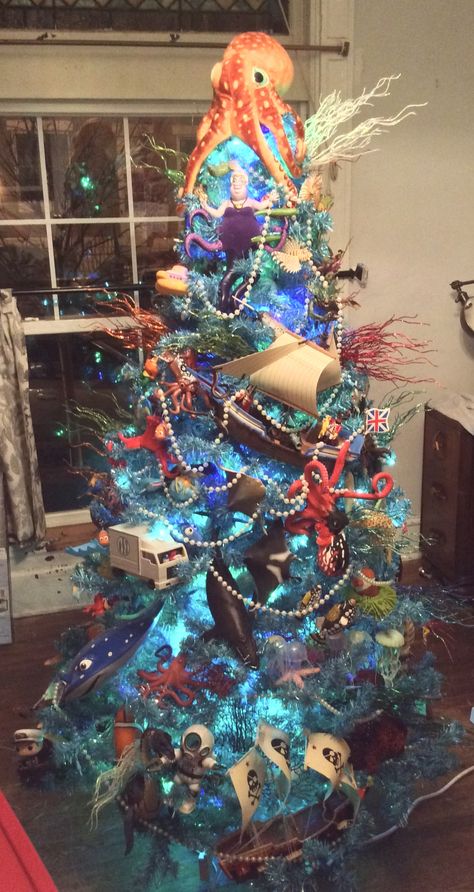 Animal Theme Christmas Tree, Baby Shark Christmas Tree, Jungle Christmas Tree, Fish Christmas Tree, Ocean Christmas Decor, Christmas Under The Sea, Ocean Christmas Tree, Under The Sea Christmas Tree, Underwater Christmas