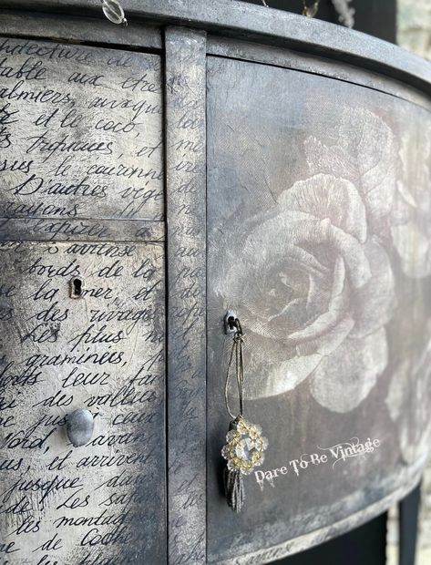 'Vintage Script' Rustic Script Decoupage Paper – Dare To Be Vintage Restauration Hardware, White Sideboard Buffet, Vintage Decoupage, Black And White Roses, Painted Buffet, Decoupage Papers, Decoupage Decor, Porch Colors, Painting Concrete Porch