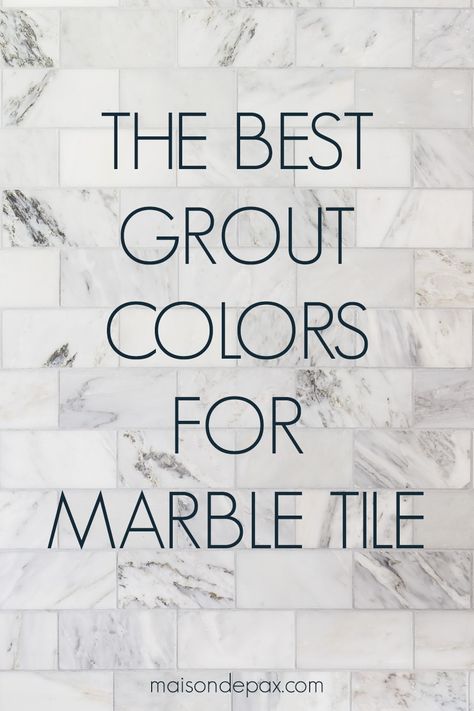 Looking for the best grout colors for subway tile or marble? See gray grout colors in real spaces to help you choose! #grout #tile #renovation Bathroom Subway Tile Floor, Carrara Marble Subway Tile, Small Bathroom With Marble Floor, Carrara Marble Subway Tile Backsplash, Marble Tile Wall Bathroom, Modern Tile For Bathroom Floor, Marble Tile Bathroom Floor Master Bath, Carrara Marble Subway Tile Bathroom, Master Bath Tile Backsplash