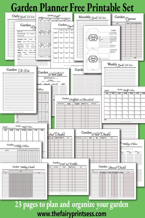 Free printable garden planner set to get your garden organized! Includes budget and expense worksheets, idea planners, layout design grids, watering trackers and schedules, plant planners, seed trackers, plant trackers, journal pages, seed packets, to do lists, calendars, a harvest tracker, and a pests and problems tracker. Easy to print letter size (8.5 x 11 inch) PDF file Garden Schedule Calendar, Garden Design Template Free Printable, Farm Planner Free Printable, Watering Schedule For Garden, Garden Planner Journal, Gardening Printables Free, Garden Tracker Bullet Journal, Garden Calendar Printable, Free Homestead Printables