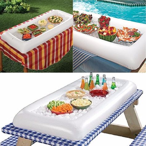 Serving Bar Ideas, Salad Bar Ideas, Beach Salad, Bar Ice Bucket, Picnic Drinks, Salad Buffet, Pool Party Supplies, Cooler Food, Serving Bar