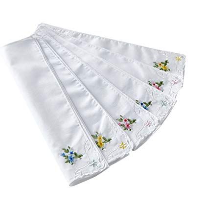 HANKYTEX Cotton Embroidery Ladies' Handkerchiefs Lace Set of 6 (set 009) #Accessories, #Women, #Clothing, Shoes & Jewelry, Handkerchief Embroidery, Ladies Handkerchiefs, Reusable Diapers, Embroidered Handkerchief, Lace Set, Cotton Embroidery, Floral Color, Cotton Lace, Embroidered Flowers