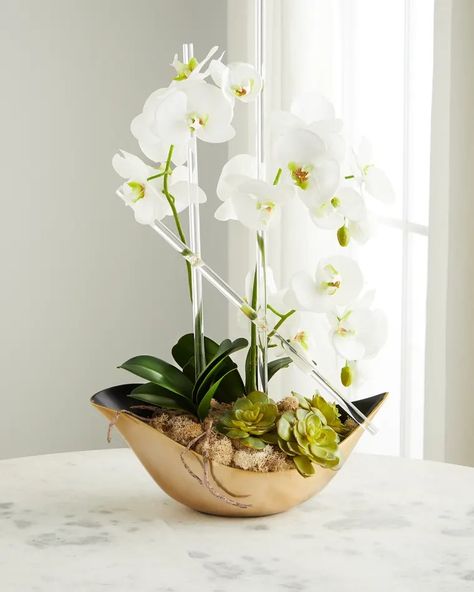 HDLZK John-Richard Collection Cambridge Orchid Arrangement Orchid Flower Arrangements, Centerpieces Ideas, Orchid Centerpieces, John Richard Collection, Diy Arrangements, Faux Floral Arrangement, Orchid Arrangements, Arrangement Ideas, Decoration Plante