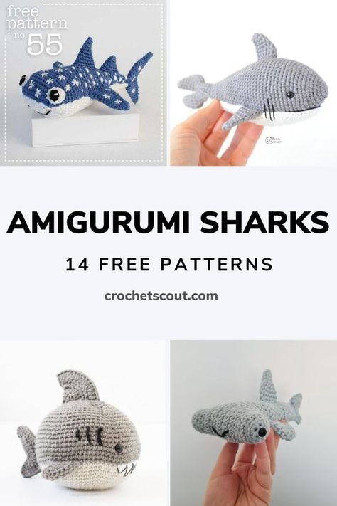 14 free amigurumi shark patterns. Crochet Shark Free Patterns, Crochet Sea Star, No Sew Shark Crochet Pattern, Free Whale Shark Crochet Pattern, Crochet Hammerhead Shark Pattern Free, Amigurumi Shark Free Pattern, Free Shark Crochet Pattern, Crochet Shark Pattern Free Amigurumi, Crochet Shark Pattern Free