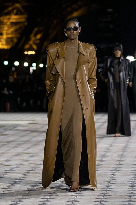 Floor-Length Coats Will Be a Big S/S 23 Trend—Shop These 20 | Who What Wear Ysl Paris Fashion Week, Paris Fashion Week 2023, 2023 Schedule, Ysl Paris, Fashion Week 2023, Coat Trends, Maxi Coat, Belted Trench Coat, Leather Trench Coat