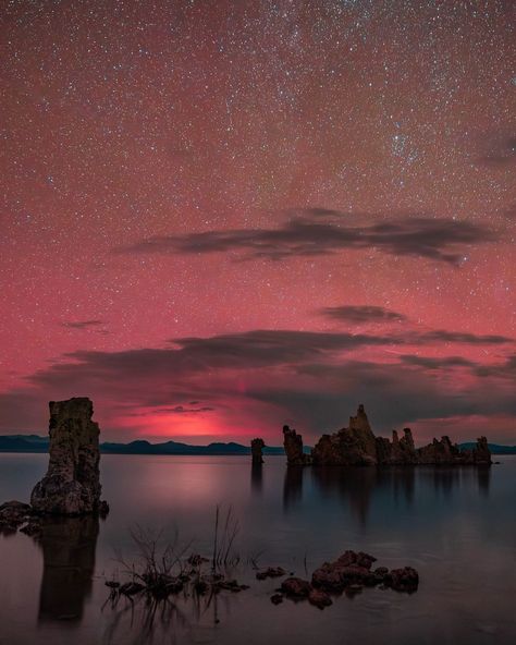 A magical Aurora glow over Mono Lake. 📸: @dakotasnider Aurora, Lake, Quick Saves