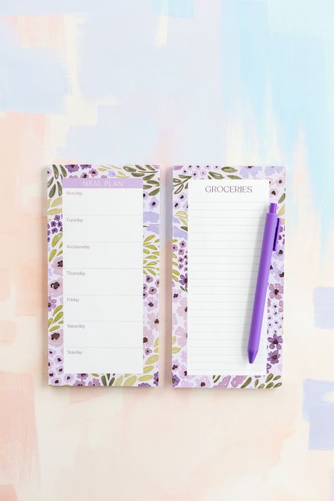 meal planners, meal plan, notepad, floral notepads, grocery list, magnetic list, magnetic notepad, meal prep, weekly list, organization, organizing, goals, organized life, planner, stationery, plan ahead, grab and go, at a glance Organizing Goals, List Organization, Elyse Breanne, Daily Planner Book, Nurse Things, Weekly List, Stationary Ideas, Memo Pad Design, Emprendimiento Ideas