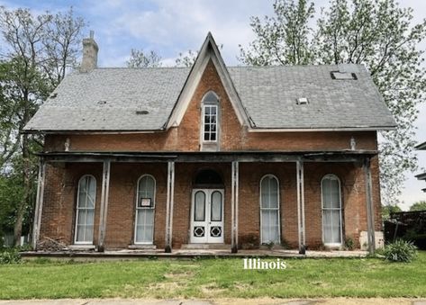 Gothic Revival House Plans, Gothic Revival Cottage, Cheap Old Houses, Gothic Revival House, Historic Homes For Sale, Cheap Houses, Old Houses For Sale, Gothic Revival, Old Farm Houses