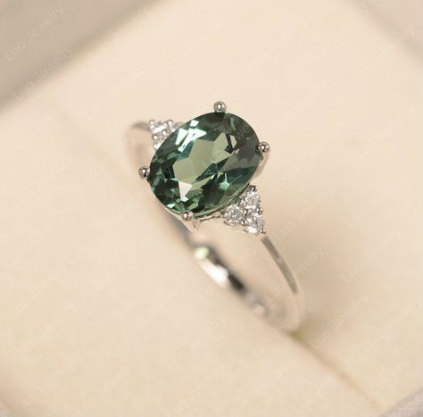 Green Wedding Ring Silver, Silver Ring With Green Stone, Silver Green Ring, Green And Silver Engagement Ring, Green And Silver Ring, Green Engagement Ring Silver, Green Promise Ring, Green Engagement Ring, Sterling Silver Stone Rings