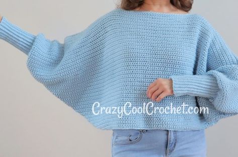 Red Heart Batwing Sweater Pattern, Cool Crochet, Crochet Sweater Design, Crochet Bat, Crochet Sweater Free, Crochet Sweater Pattern Free, Crochet Summer Tops, Crochet Cap, Poncho Pattern