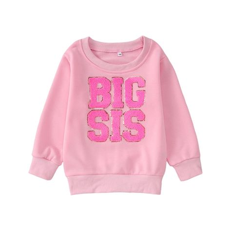 PRICES MAY VARY. Cotton Blend Imported Pull On closure Machine Wash 💝【High-Quality Material】Our big sister toddler sweatshirt are made from a soft and comfortable cotton blend that's perfect for your little one's delicate skin. Easy care fabric means this big sister toddler shirt is colorfast and holds its shape through countless launderings. 💝【Classic Design】Big sister sweatshirt matching outfits with the new baby. Long Sleeve. Crew neck. Unique Big Sis Lit Sis chenille patches with silver se Sister Sweatshirts, Funny Sibling Shirts, Matching Sister Outfits, Patch Crewneck, Matching Sibling Outfits, Baby Glitter, Chenille Patches, Big Sister Little Sister, Pullovers Outfit