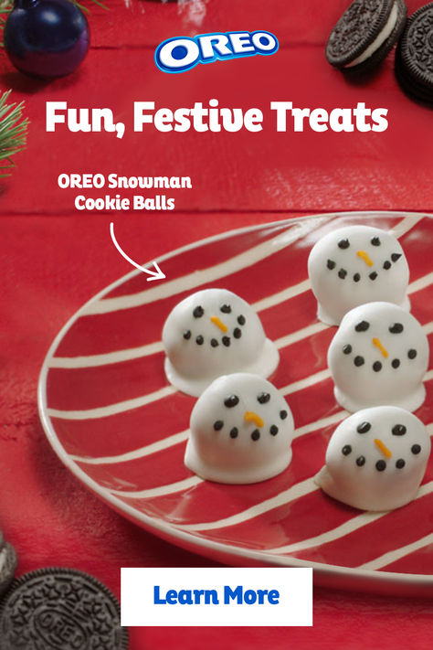 Oreo Snowman, Oreo Cookie Balls, Xmas Baking, Cookie Balls, Snowman Cookie, Christmas Meal, Oreo Balls, Holiday Sweets, Christmas Baking Recipes